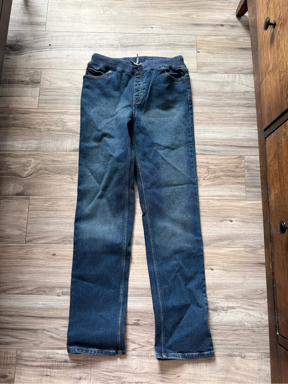 Lands' End Kids Dark Blue Pull-On Jeans SLIM